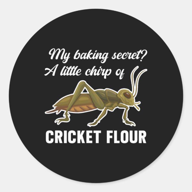 Sticker Rond Farine de grillon protéine d'insectes comestibles  (Devant)