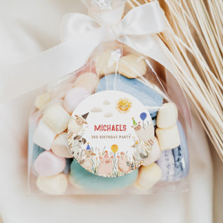 Sticker Rond Farm Animals Birthday Banner