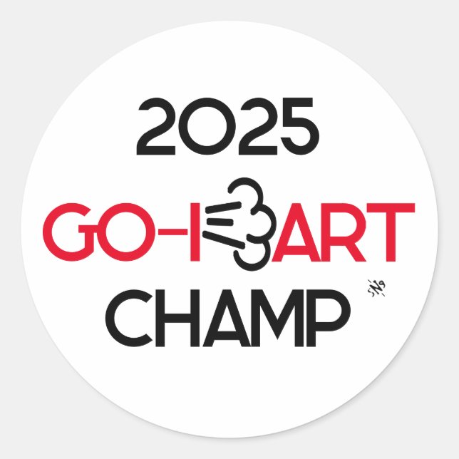 Sticker Rond Fart Go-Kart pun blague v1 (Devant)