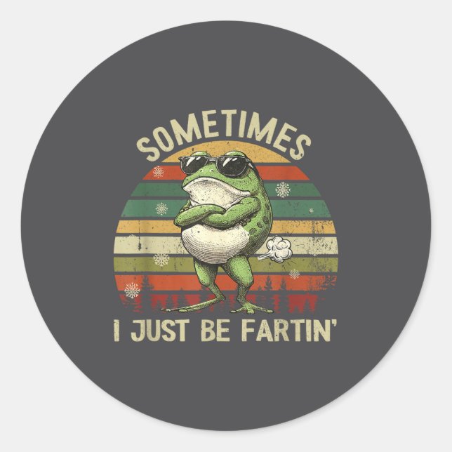 Sticker Rond Farting I Just Frog Sometimes Crew (Devant)