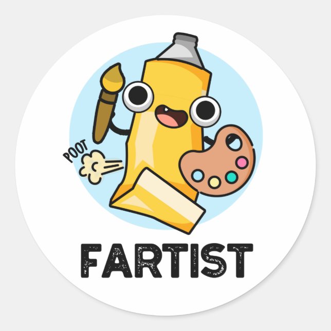 Sticker Rond Fartist Funny Artiste Pun (Devant)