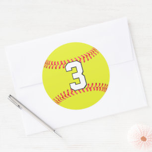 Sticker Rond Fastpitch Softball Player nombre ou lettres person