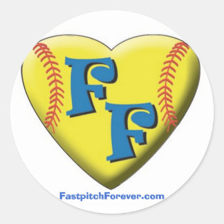 Sticker Rond FastpitchForever.com Logo du coeur