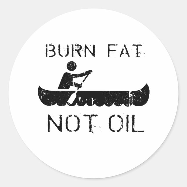 STICKER ROND FAT DE BRÛLURE. PAS HUILE. (CANOË-KAYAK) (Devant)