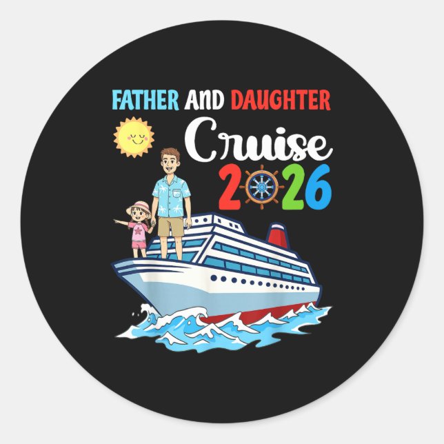 Sticker Rond Father &amp; Daughter Cruise 2026 Family Vacation  (Devant)