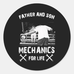 Sticker Rond Father And Son Mechanics