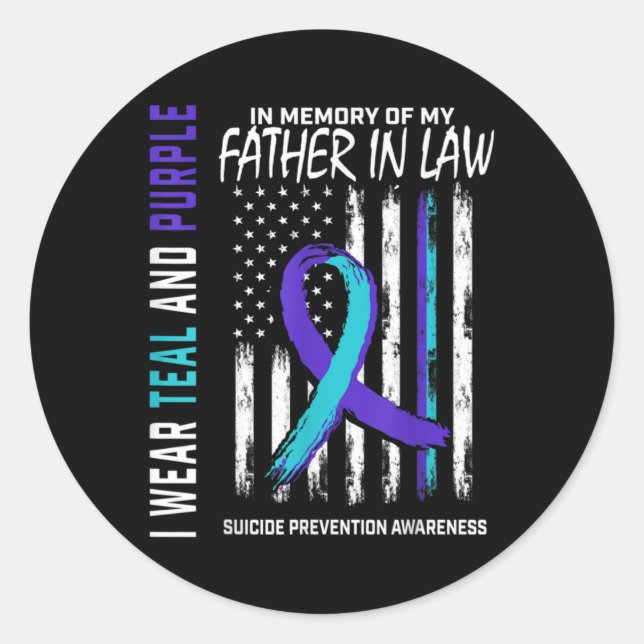 Sticker Rond Father In Law Suicide Awareness Prevention America (Devant)