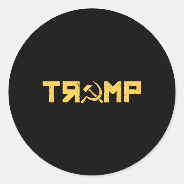 Sticker Rond Faucille marteau Russie Collusion Ussr Résister (Devant)