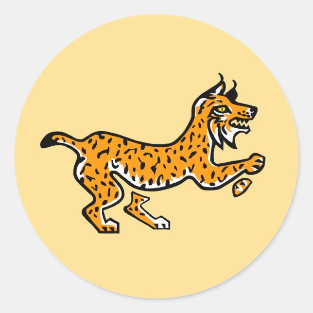 Sticker Rond Faune - Graphique Ibérique LYNX - Conservation - (Devant)