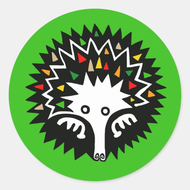 Sticker Rond Faune - Graphisme ECHIDNA - Nature - Vert (Devant)