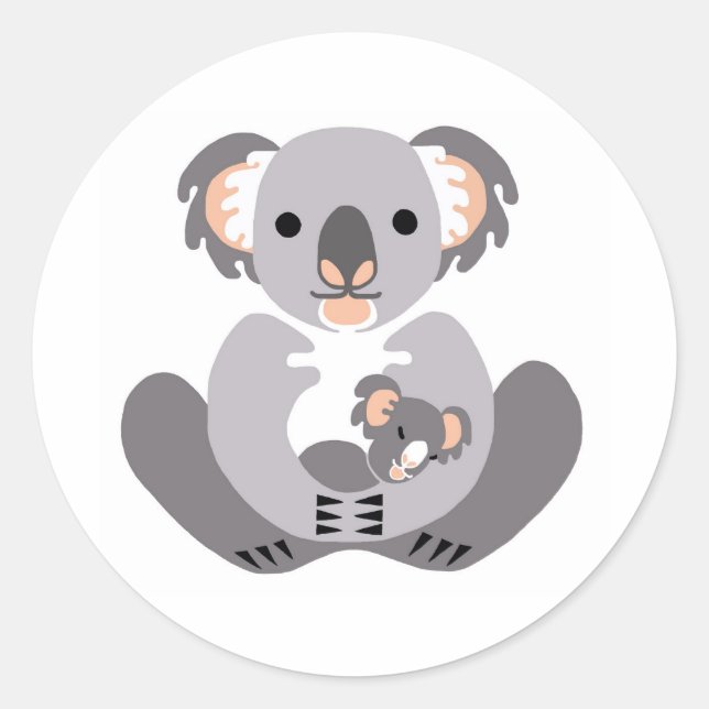 Sticker Rond Faune - KOALA - Amoureux des animaux - Australie - (Devant)