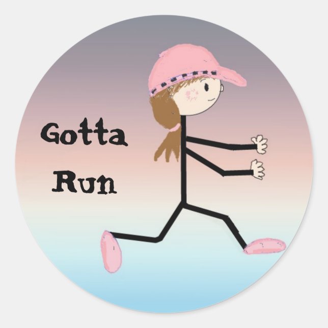 Sticker Rond Faut Courir (Devant)