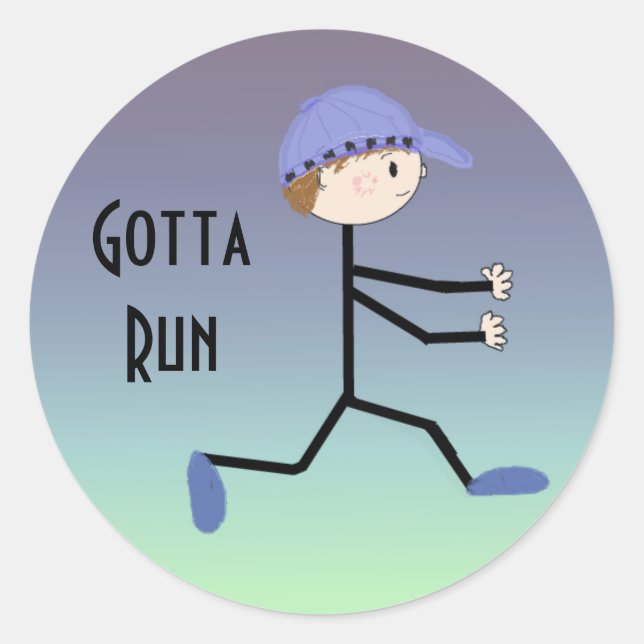 Sticker Rond Faut Courir (Devant)