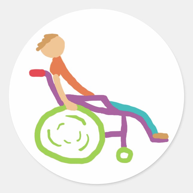 Sticker Rond Fauteuil roulant (Devant)