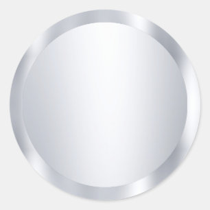 Sticker Rond Faux Argent Vierge Moderne Modèle Ajoutez Votre Te