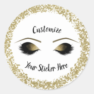 Sticker Rond Faux-cils Maquillage Glamour Éclaboussure Anneau D