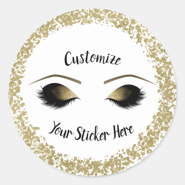 Sticker Rond Faux-cils Maquillage Glamour Éclaboussure Anneau D (Devant)
