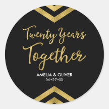 Faux Gold Chevron 20e anniversaire de la fête