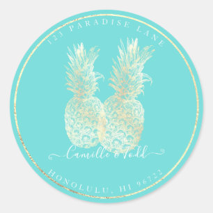 Sticker Rond Faux Gold Double ananas do-it-yourself Arrière - p