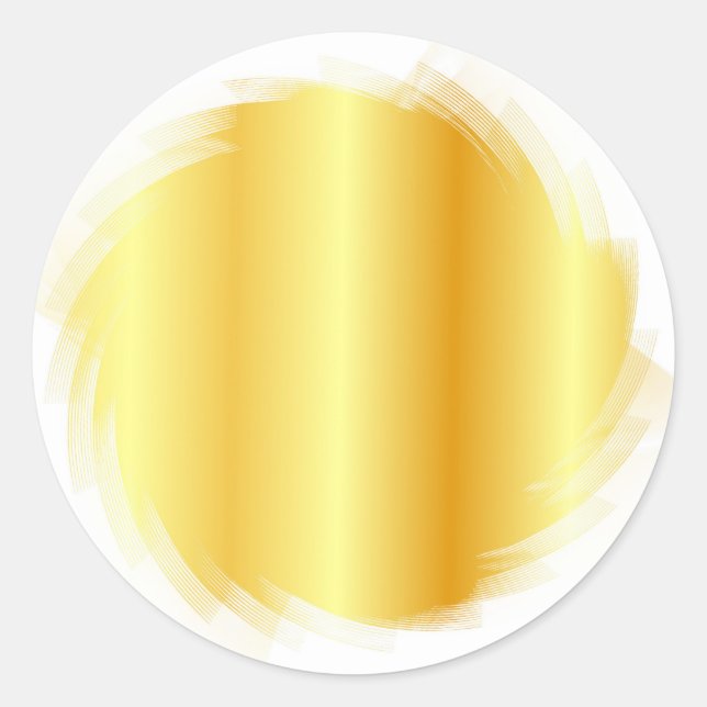 Sticker Rond Faux Gold Elegant Ajouter votre Modèle vide texte (Devant)