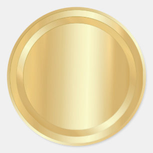 Sticker Rond Faux Gold Élégant Modèle tendance glamour personna