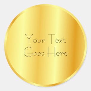 Sticker Rond Faux Gold Metallic Look Ajouter votre texte
