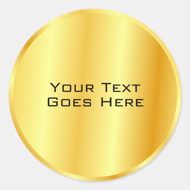 Sticker Rond Faux Gold Metallic Look Ajouter Votre Texte Person (Devant)