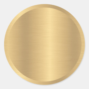 Sticker Rond Faux Gold Metallic Look Blank Elegant Modèle
