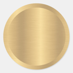 Sticker Rond Faux Gold Métallurgie Blank Elegant Modèle