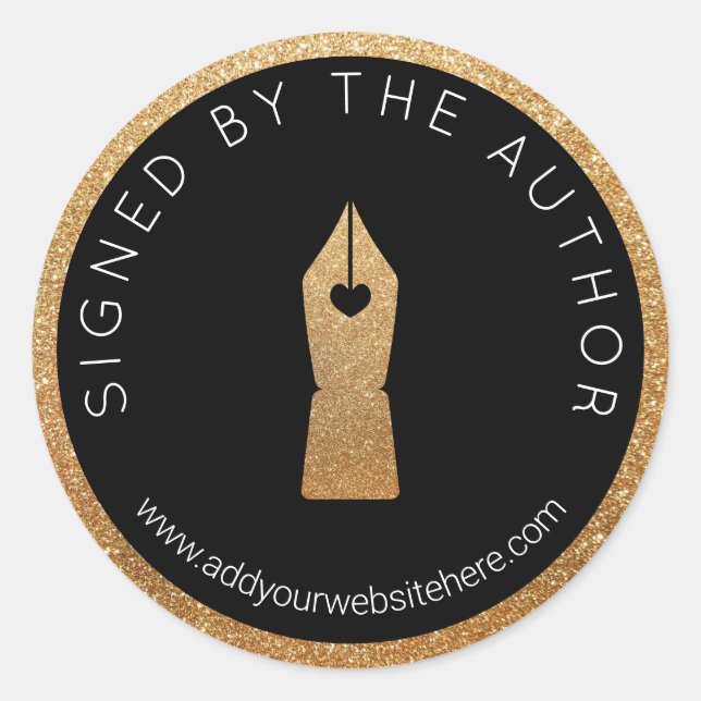 Sticker Rond Faux Gold Parties scintillant Black Signé par l'au (Devant)