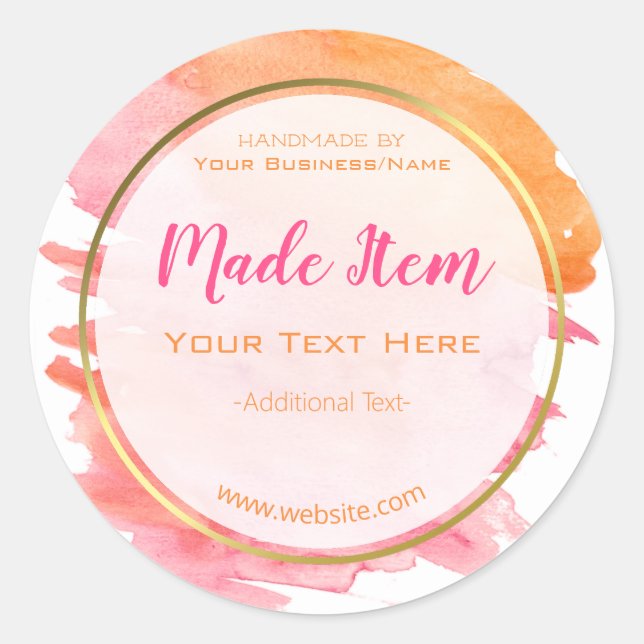 Sticker Rond Faux Gold produit artisanal Petite entreprise fami (Devant)