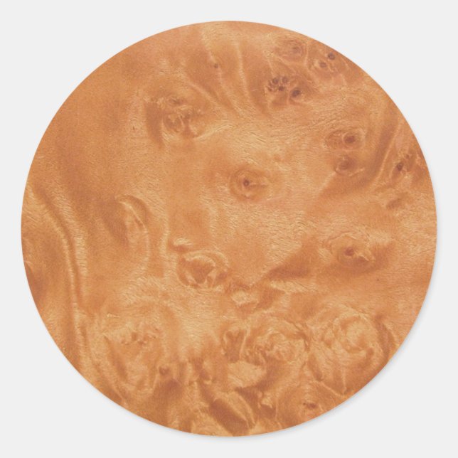 Sticker Rond faux grain de bois (Devant)
