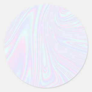 Sticker Rond Faux holographie effet texture bleu