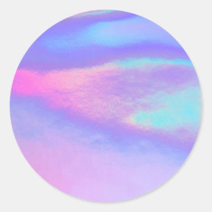 Sticker Rond Faux Holographique violet Personnalisé tendance