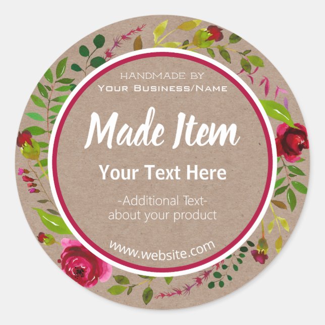 Sticker Rond Faux Kraft Personnalisable do-it-yourself artisana (Devant)