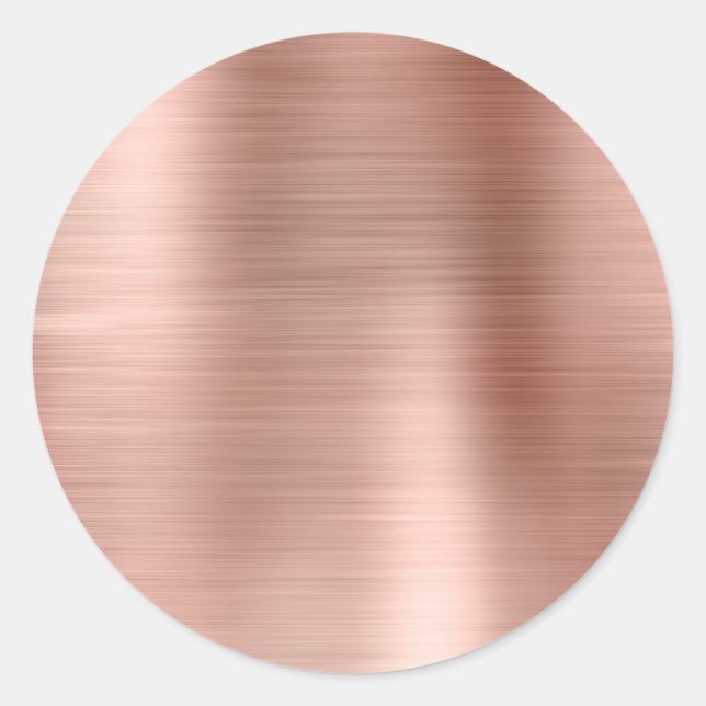 Sticker Rond Faux Métallic Rose Gold Vide (Devant)