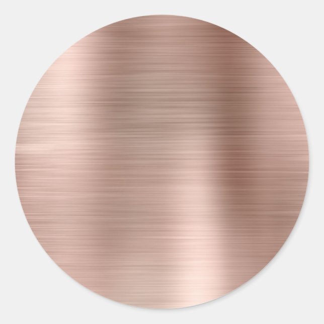 Sticker Rond Faux Métallic Rose Gold Vierge (Devant)