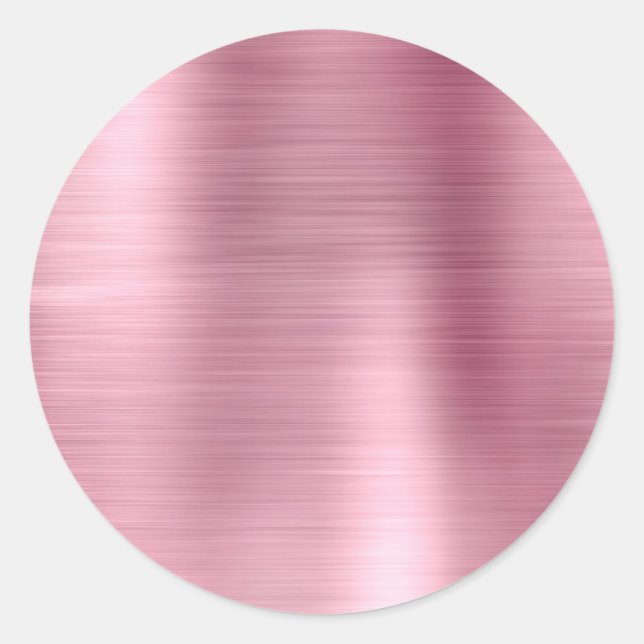 Sticker Rond Faux Métallic Rose Vierge (Devant)