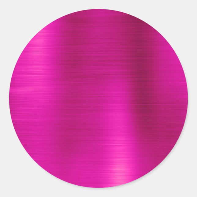 Sticker Rond Faux métallisé rose chaud vierge (Devant)