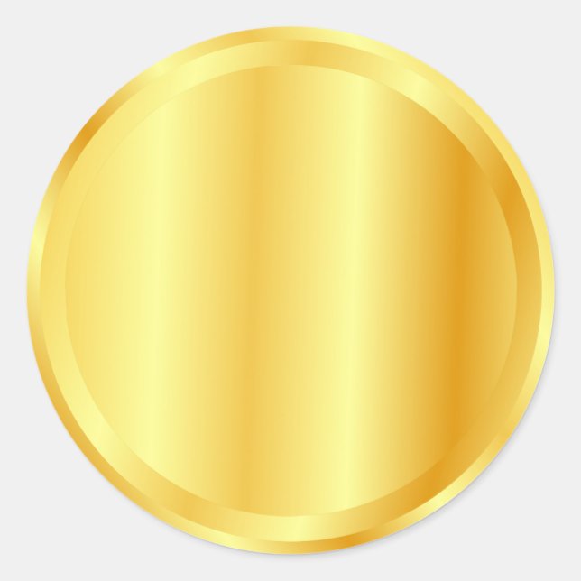 Sticker Rond Faux or Custom Blank Template Aspect Métallisé (Devant)
