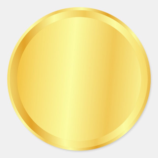 Sticker Rond Faux or élégant modèle vierge ajoutez votre texte (Devant)