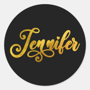 Sticker Rond Faux Or Ombre Feuille Décorative Jennifer