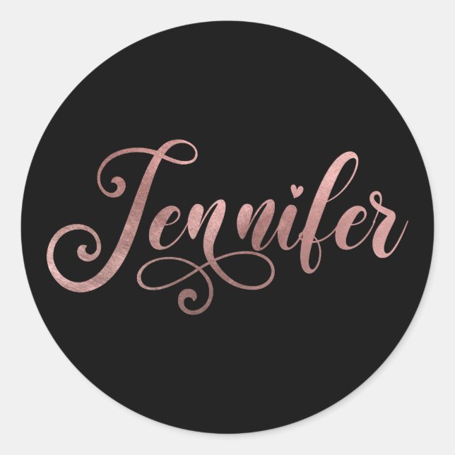 Sticker Rond Faux or rose ombré feuille décorative Jennifer (Devant)