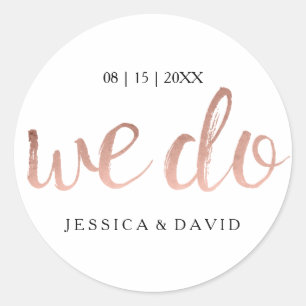 Sticker Rond Faux Rose Gold Foil