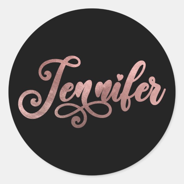 Sticker Rond Faux Rose Gold Ombre Feuille Décorative Jennifer (Devant)