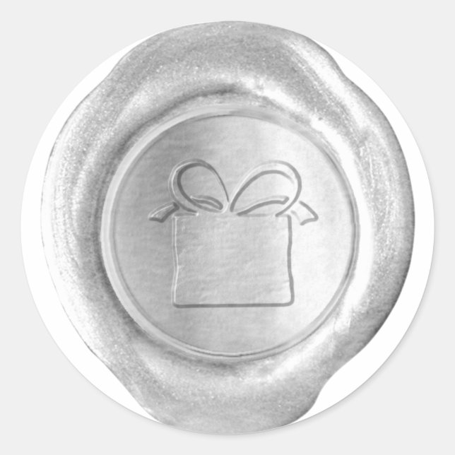 Sticker Rond Faux sceau de cire - Argent - Cadeau (Devant)