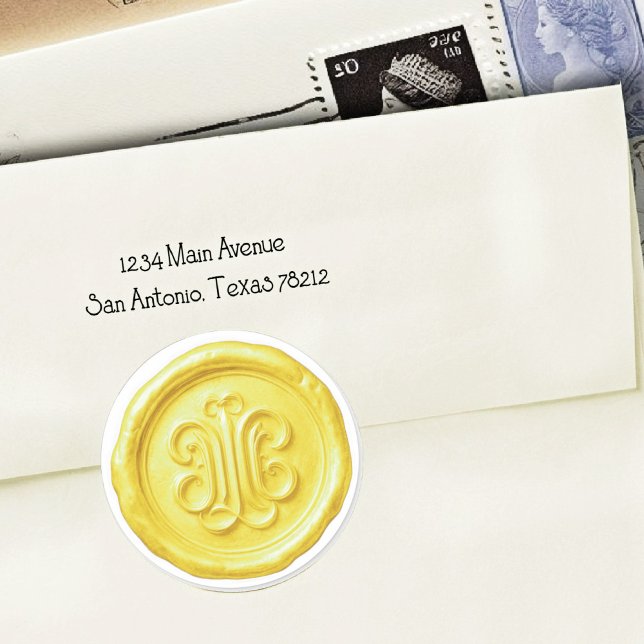 Sticker Rond Faux Wax Seal Deep Impression  Lemon Yellow (Créateur téléchargé)