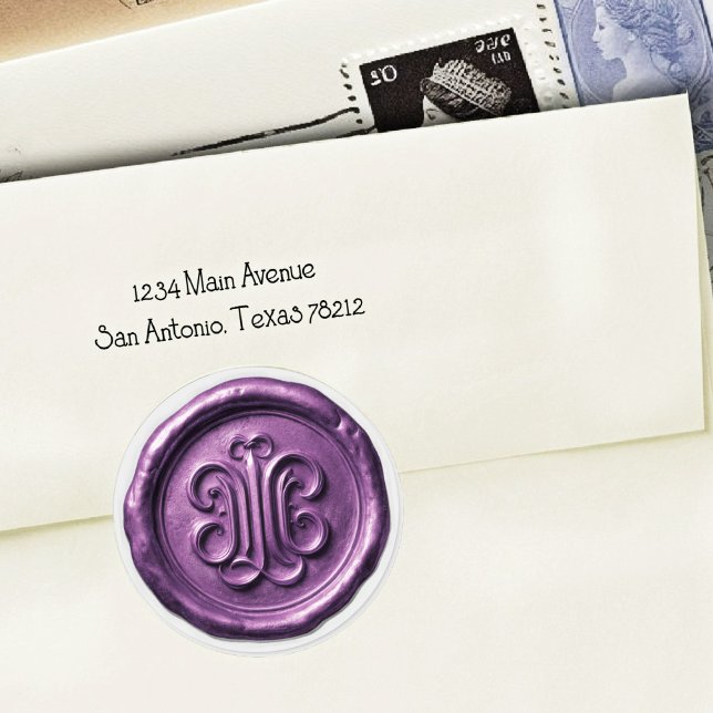Sticker Rond Faux Wax Seal Deep Impression Purple 2 (Créateur téléchargé)