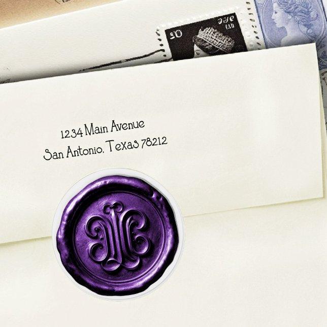 Sticker Rond Faux Wax Seal Deep Impression Purple 3 (Créateur téléchargé)