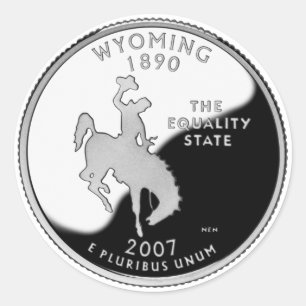 Sticker Rond Faux Wyoming